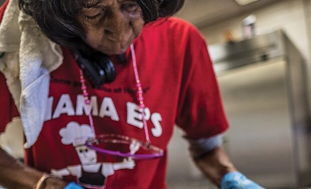 Female pitmaster piles on the meats at Mama E’s BBQ